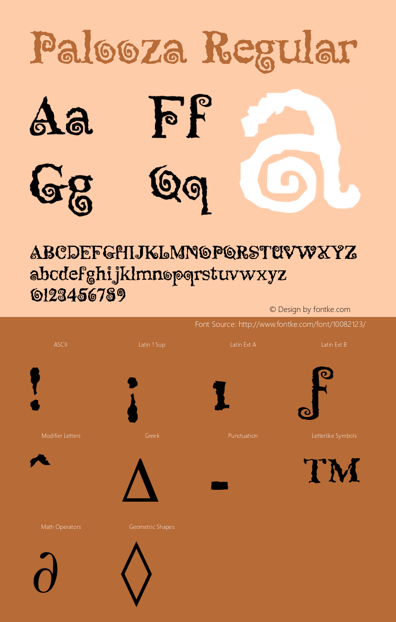 Palooza Regular 1.0 Font Sample