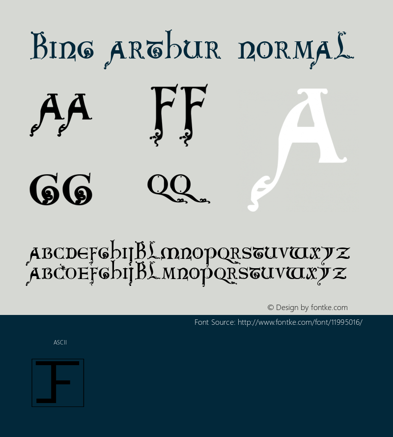 King Arthur Normal 1.0 Sun May 23 15:48:51 1993 Font Sample