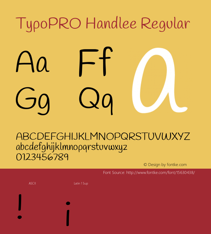 TypoPRO Handlee Regular Version 1.001 Font Sample