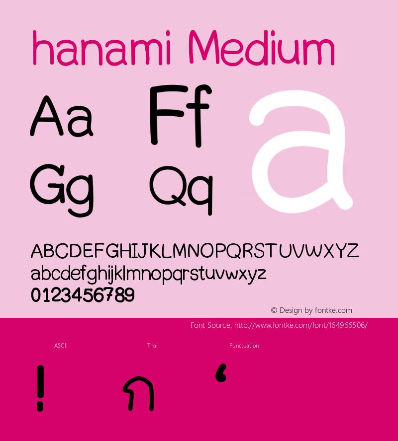 hanami Version 001.000 Font Sample