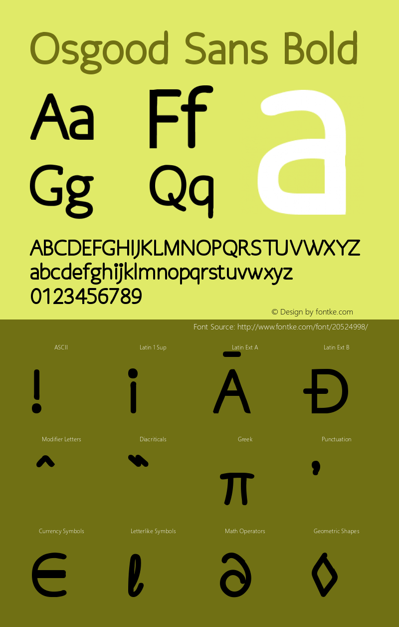 Osgood Sans Bold Version 1.30 June 14, 2016 Font Sample