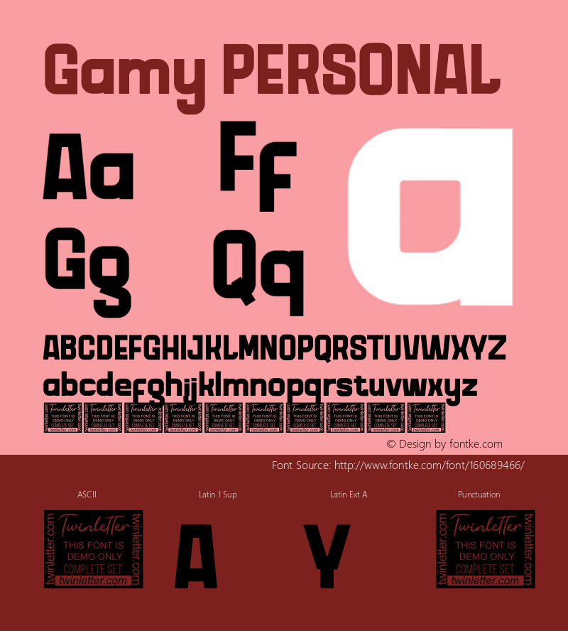 Gamy PERSONAL Version 1.002;Fontself Maker 3.5.4 Font Sample