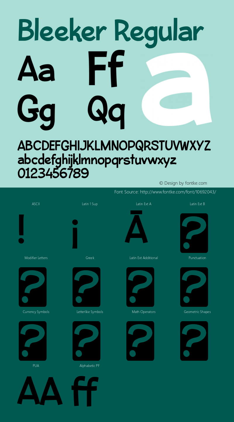 Bleeker Regular Version 2.000 Font Sample