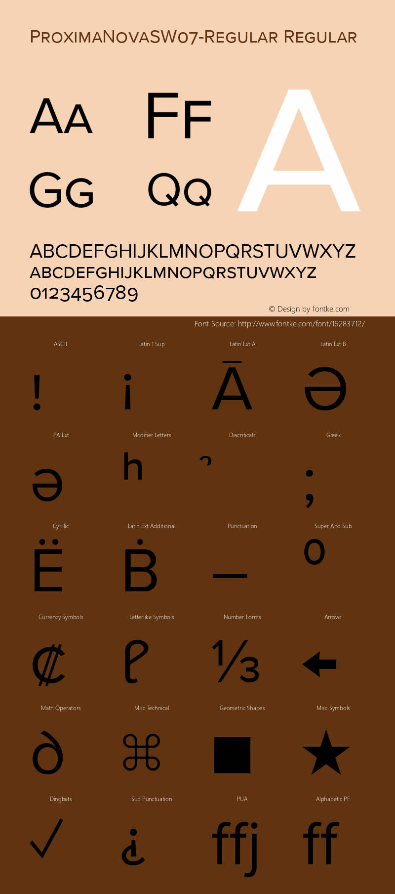 ProximaNovaSW07-Regular Regular Version 3.00 Font Sample