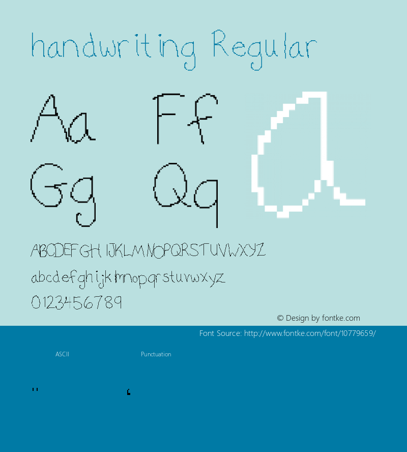 handwriting Regular Version 1.0 Font Sample