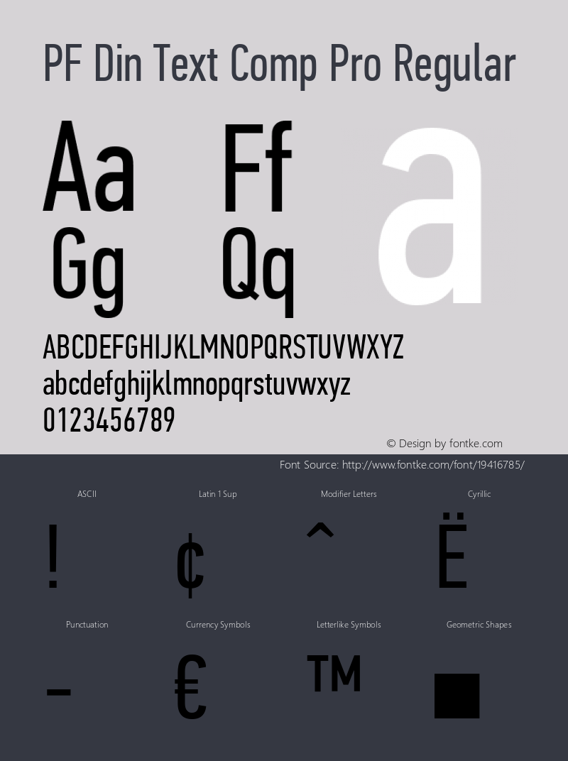 PF Din Text Comp Pro Regular Version 2.005 2005 Font Sample