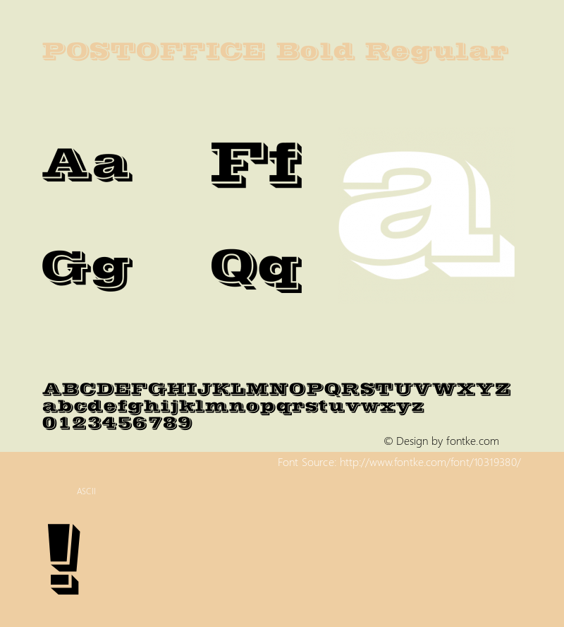 POSTOFFICE Bold Regular POSTOFFICE Bold Font Sample