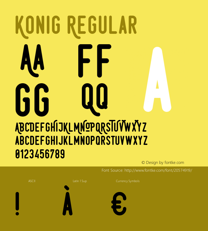 Konig Version 1.000 2015 initial release Font Sample
