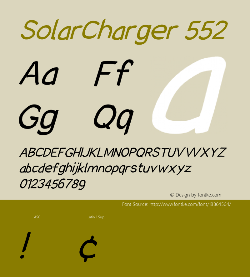 SolarCharger 552 Version 1.100 Font Sample