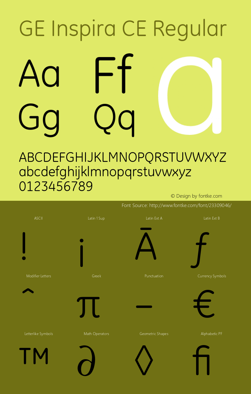 GEInspiraCE 002.000 Font Sample