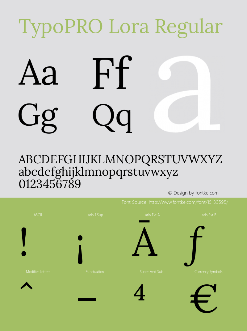 TypoPRO Lora Regular Version 1.014 Font Sample