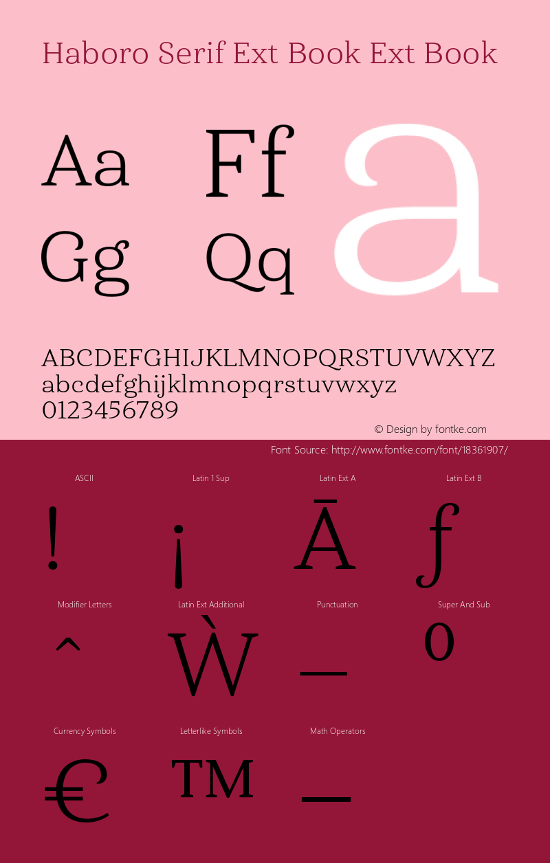 Haboro Serif Ext Book Ext Book Version 1.000 Font Sample