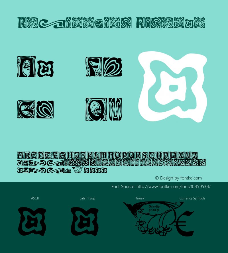 Rudelsberg Regular Version 1.0; 2002; initial release Font Sample