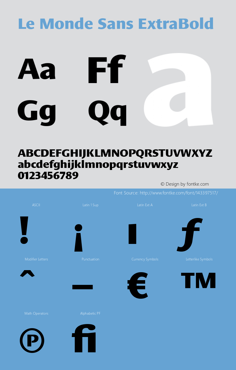 Le Monde Sans ExtraBold 001.000 Font Sample