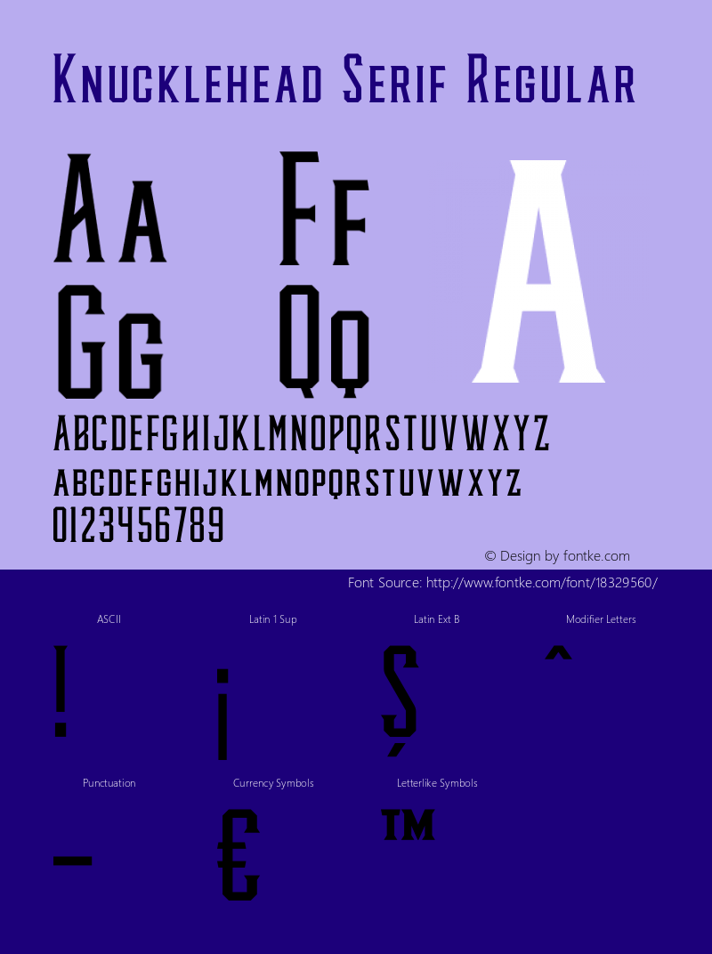 Knucklehead Serif Regular Version 1.005;Fontself Maker 1.1.0 Font Sample