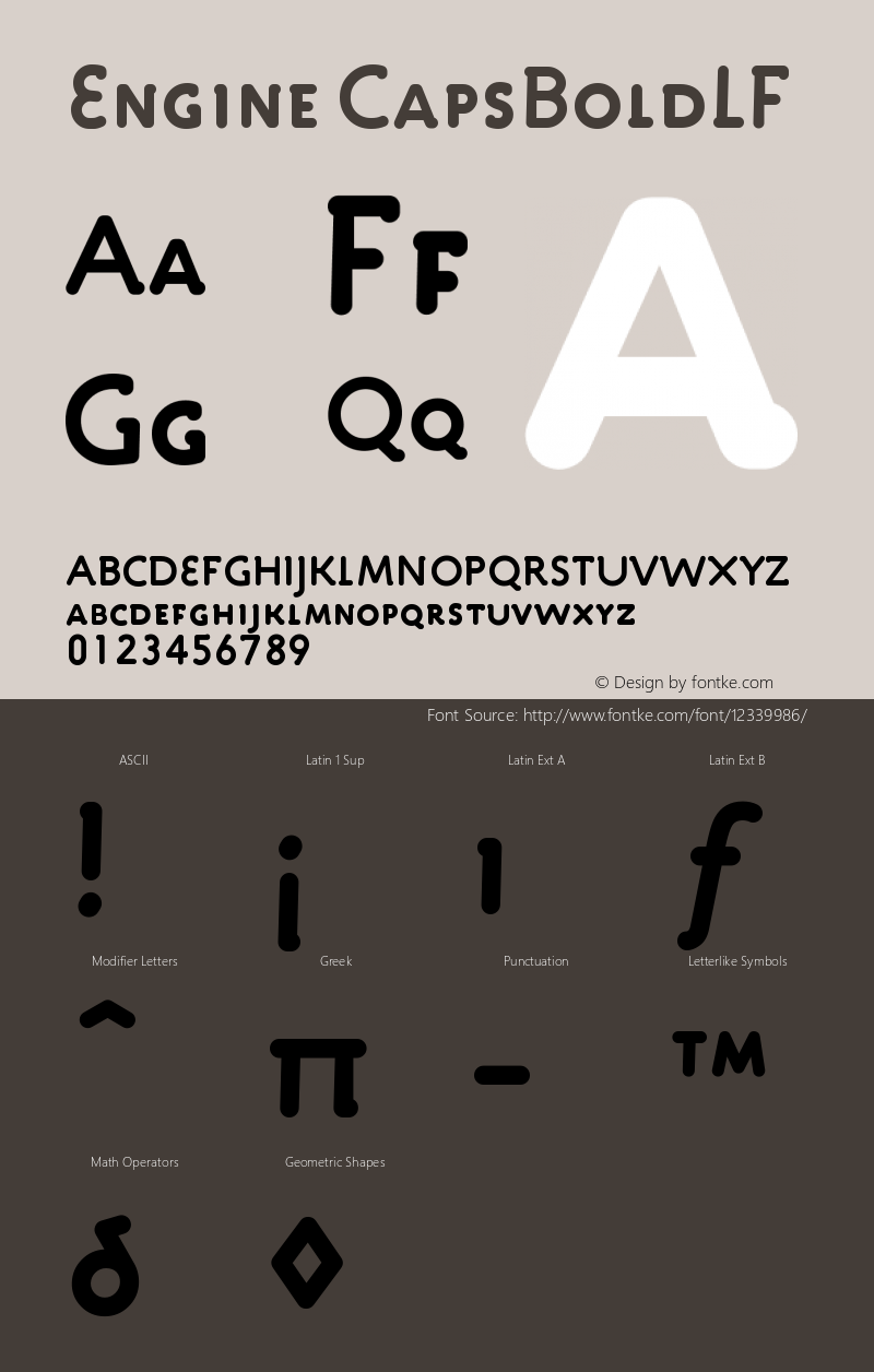 Engine CapsBoldLF Version 001.000 Font Sample