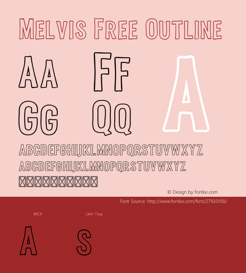 Melvis Free Outline 1.0 Font Sample
