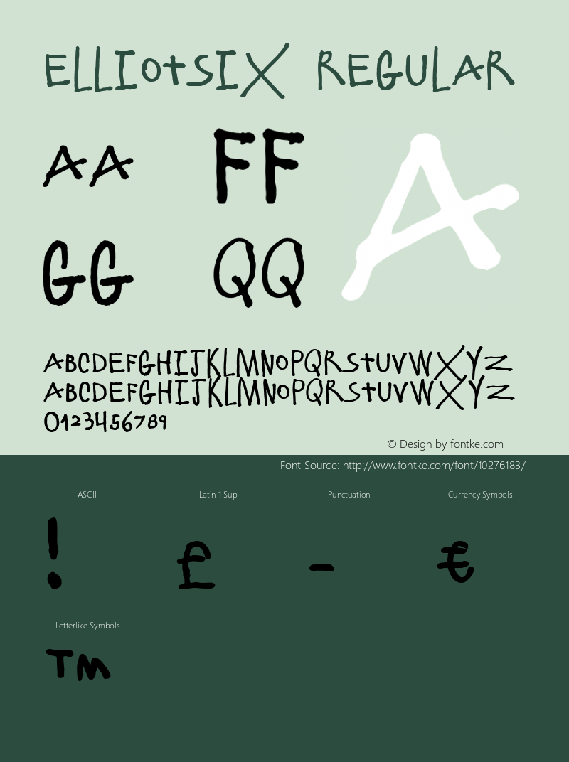 ElliotSix Regular 1.000 Font Sample