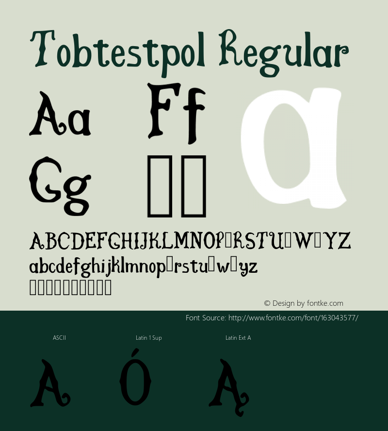 Tobtestpol Regular Version 001.001 Font Sample