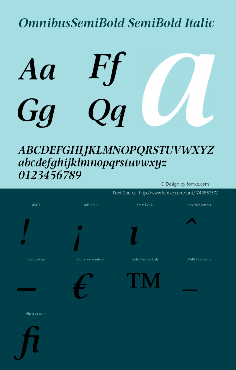 OmnibusSemiBold-Italic 005.000图片样张