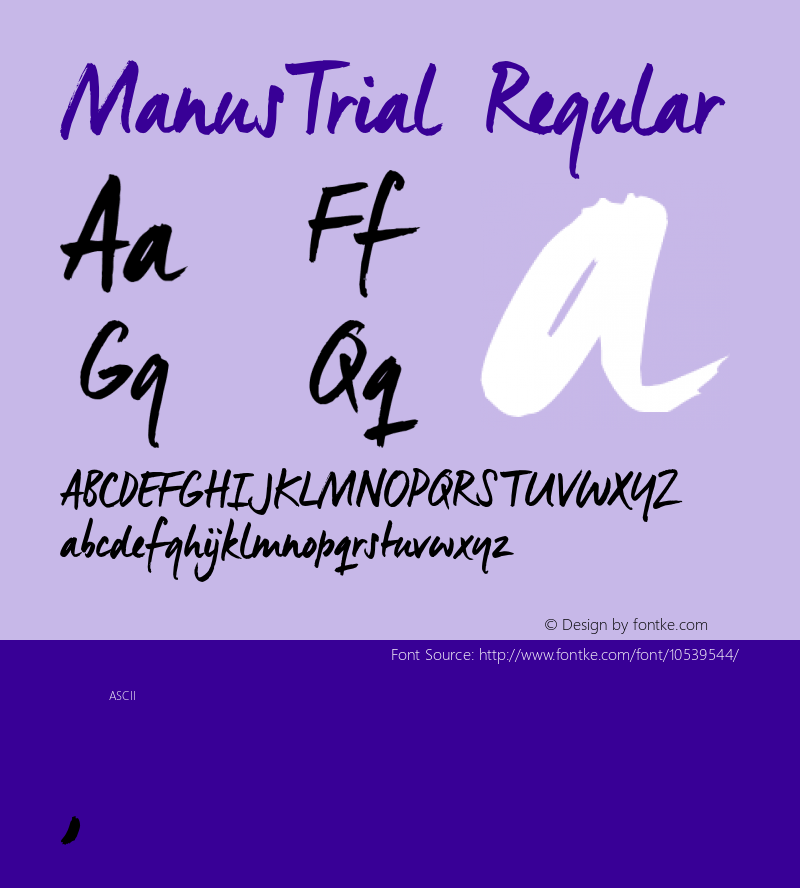 ManusTrial Regular 1.000 Font Sample