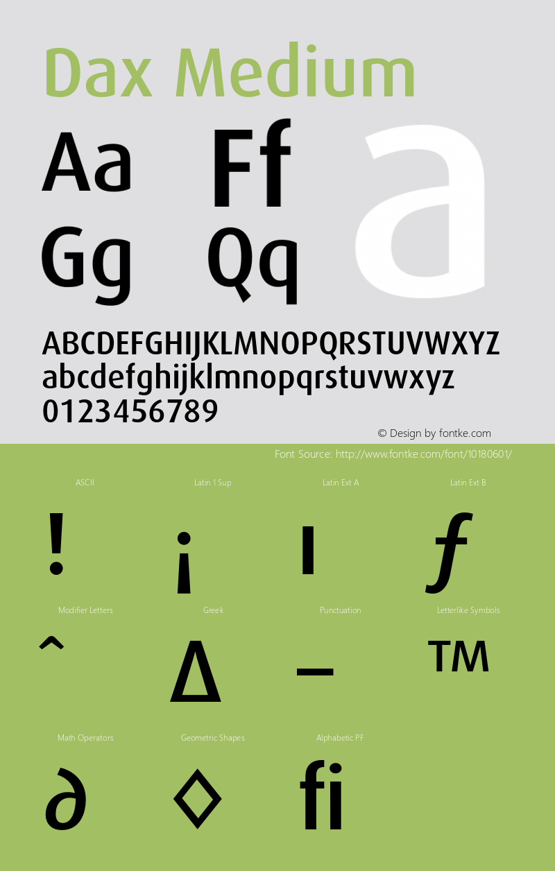 Dax Medium 001.000 Font Sample