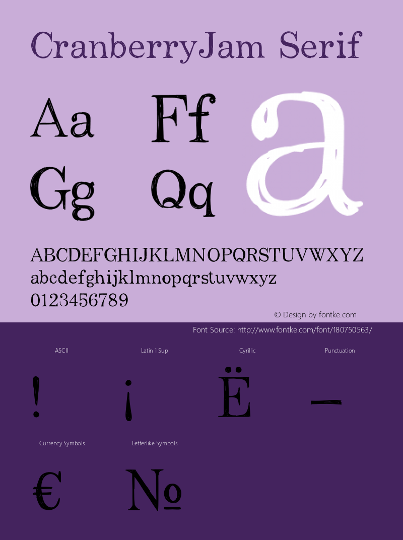 CranberryJam Serif Version 1.002;Fontself Maker 2.2.1图片样张