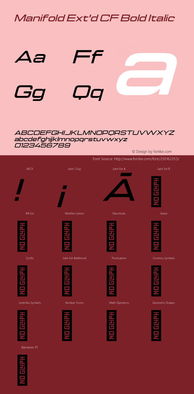 Manifold Ext'd CF Bold Italic Version 4.300;FEAKit 1.0图片样张