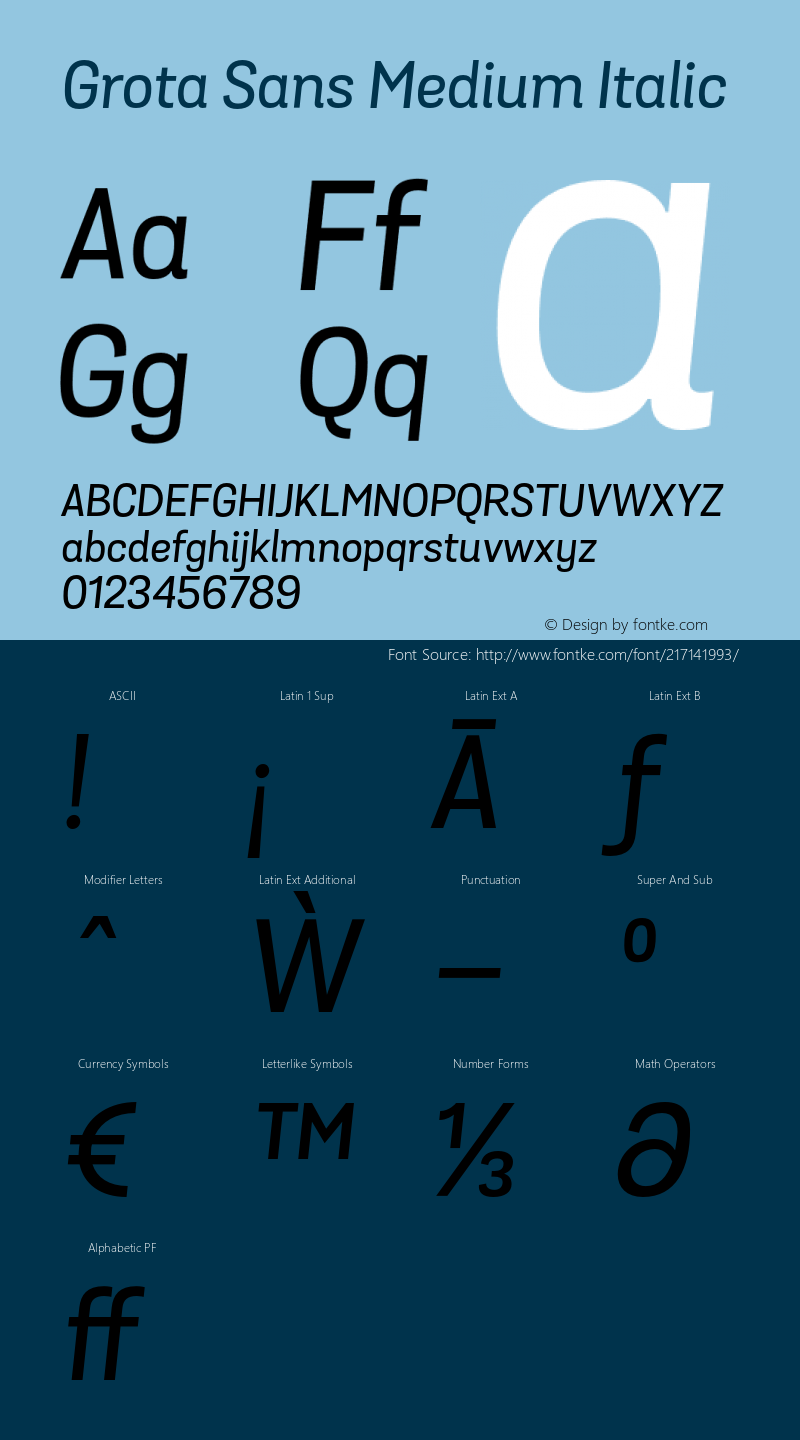 GrotaSansMedium-Italic 1.000图片样张