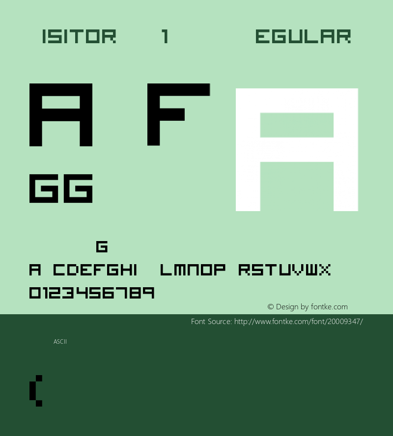 Visitor TT1 BRK Version 1.0 Extracted by ASV http://www.buraks.com/asv Font Sample