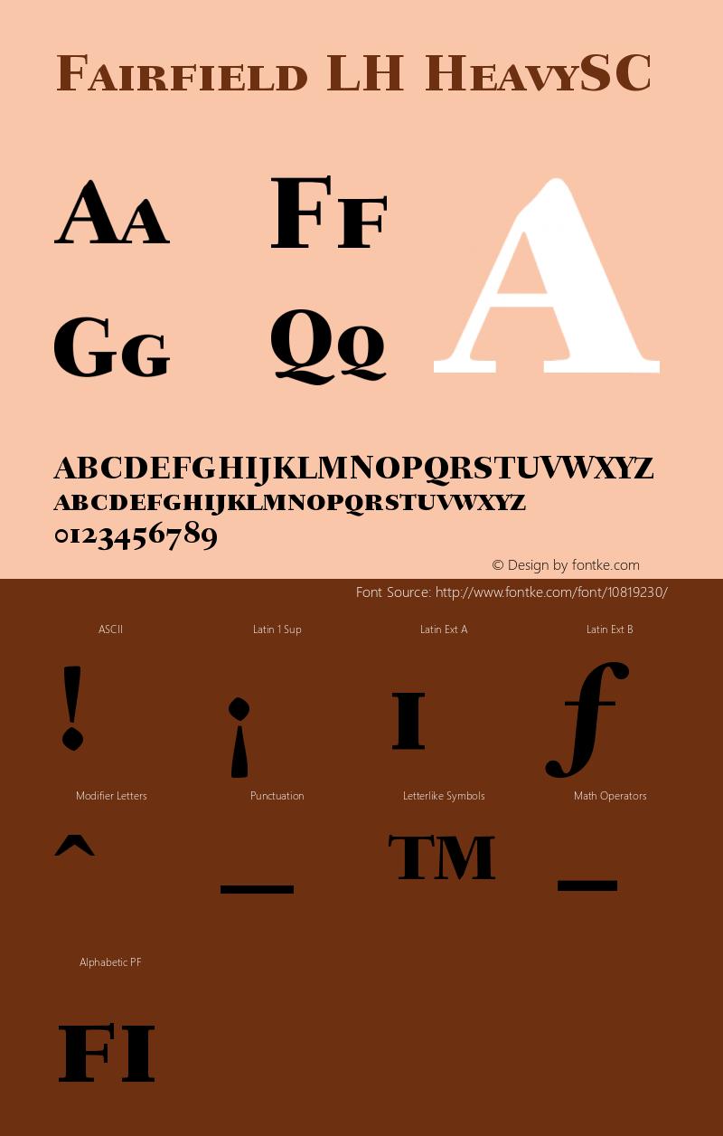 Fairfield LH HeavySC Version 001.002 Font Sample