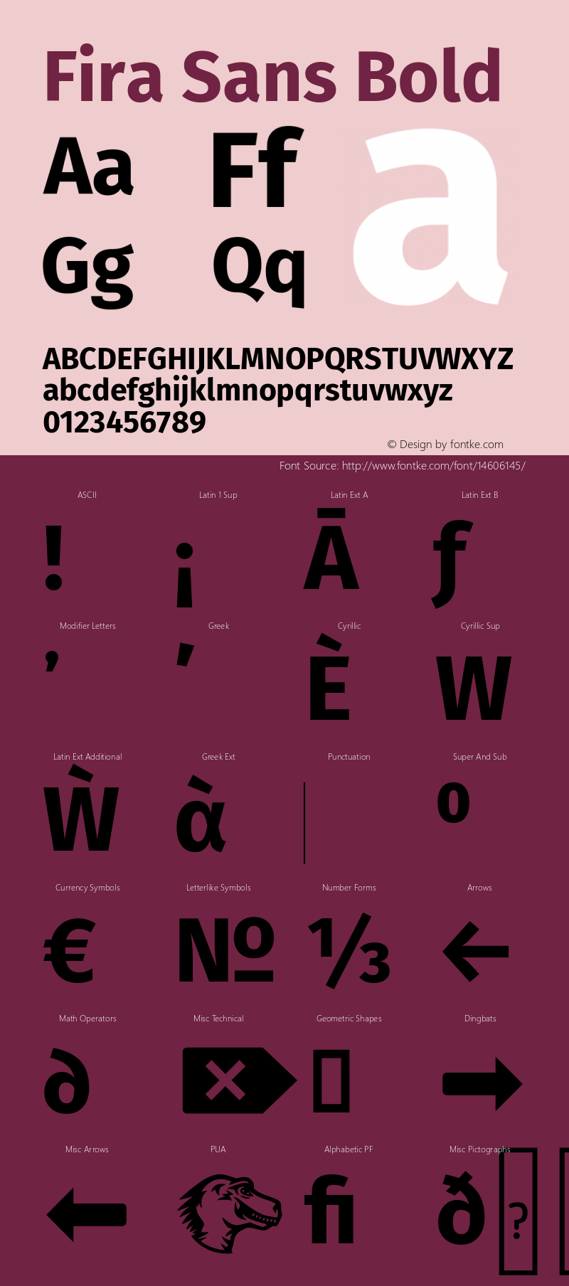 Fira Sans Bold Version 3.111 Font Sample