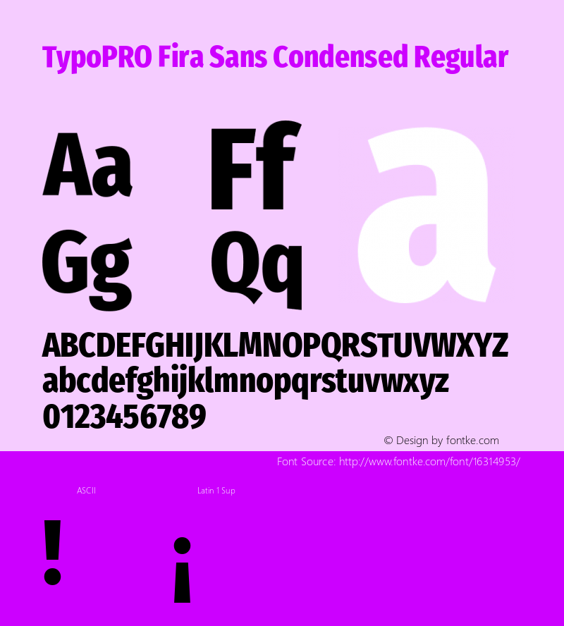 TypoPRO Fira Sans Condensed Regular Version 4.202;PS 004.202;hotconv 1.0.88;makeotf.lib2.5.64775 Font Sample