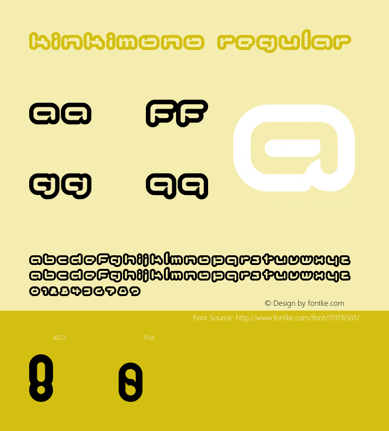 Kinkimono Regular 1999; 1.1 Font Sample