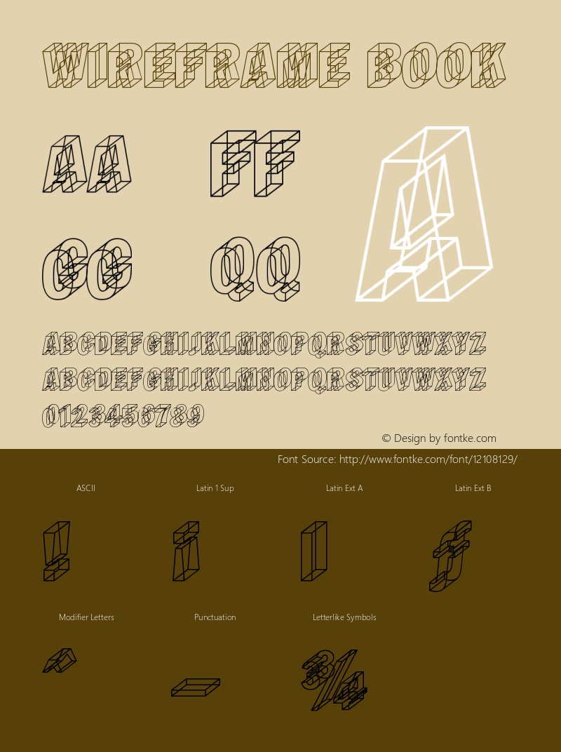 Wireframe Book Version Macromedia Fontograp Font Sample