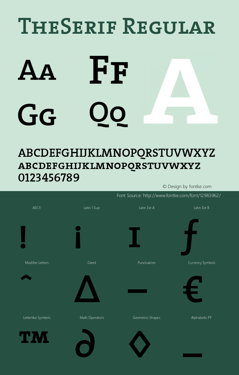 TheSerif Regular 1.0 Font Sample