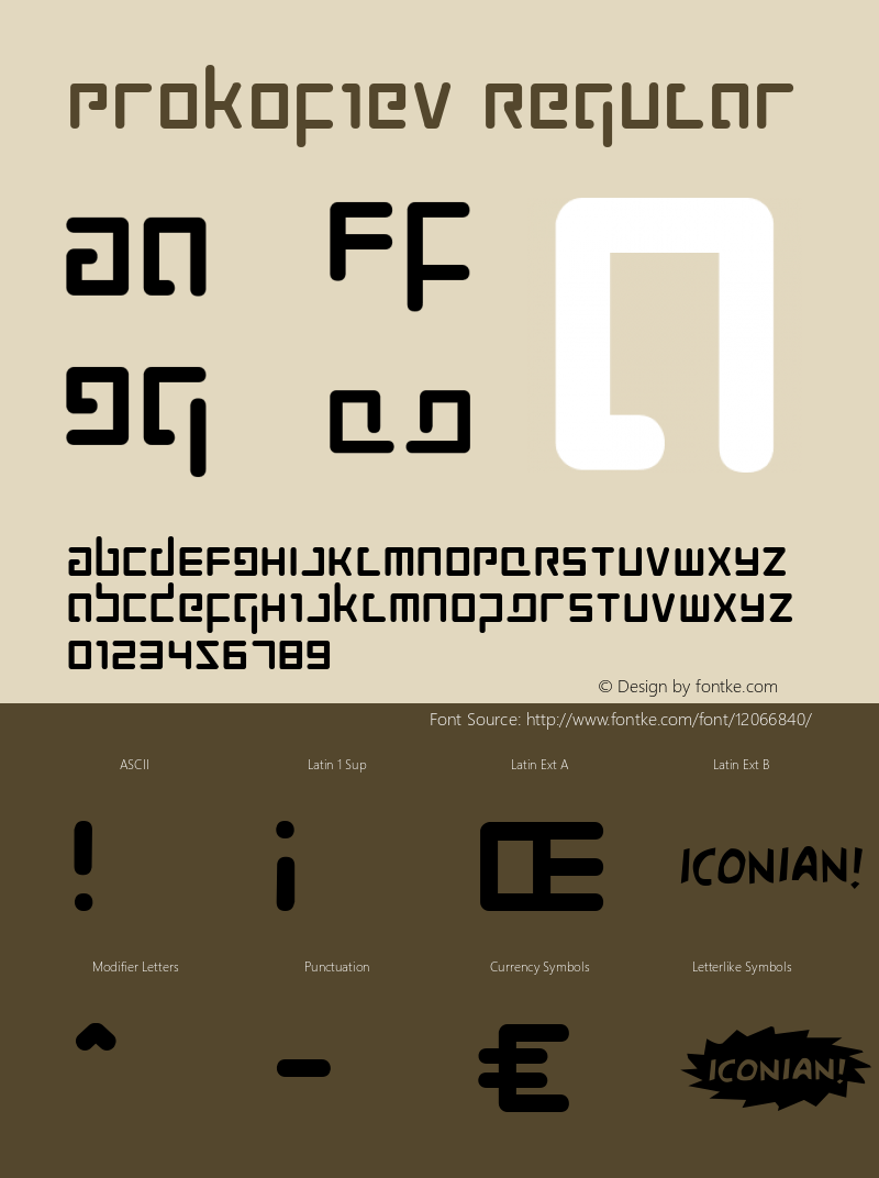 Prokofiev Regular 001.000 Font Sample