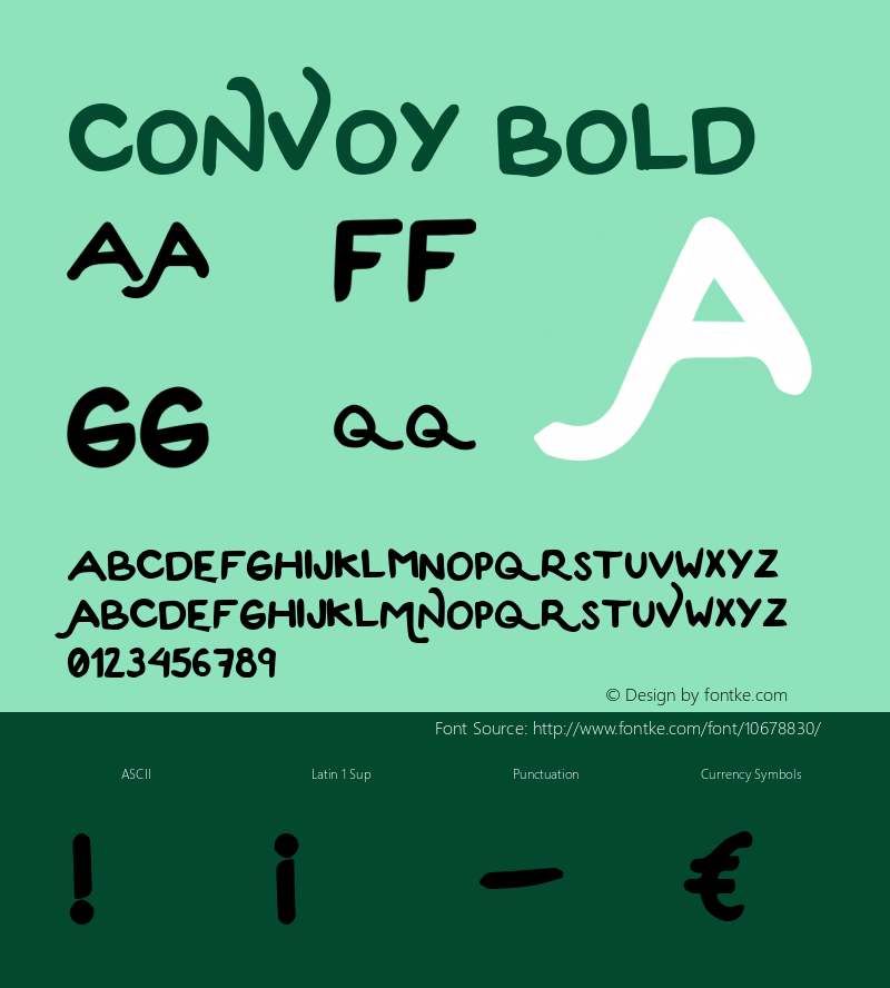 Convoy Bold Unknown Font Sample