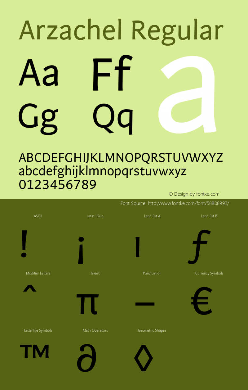 Arzachel-Regular 1.000 Font Sample