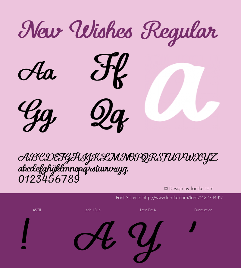 New Wishes Version 1.002; Font Sample