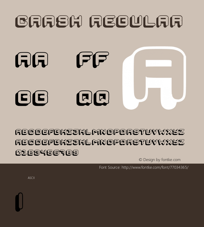 Crash Regular Version 001.002 Font Sample