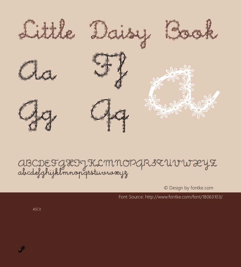 Little Daisy Book Version 1.0; 2001; initial r Font Sample