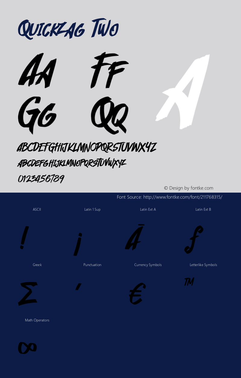 Quickzag Two Version 1.002;Fontself Maker 3.1.1图片样张