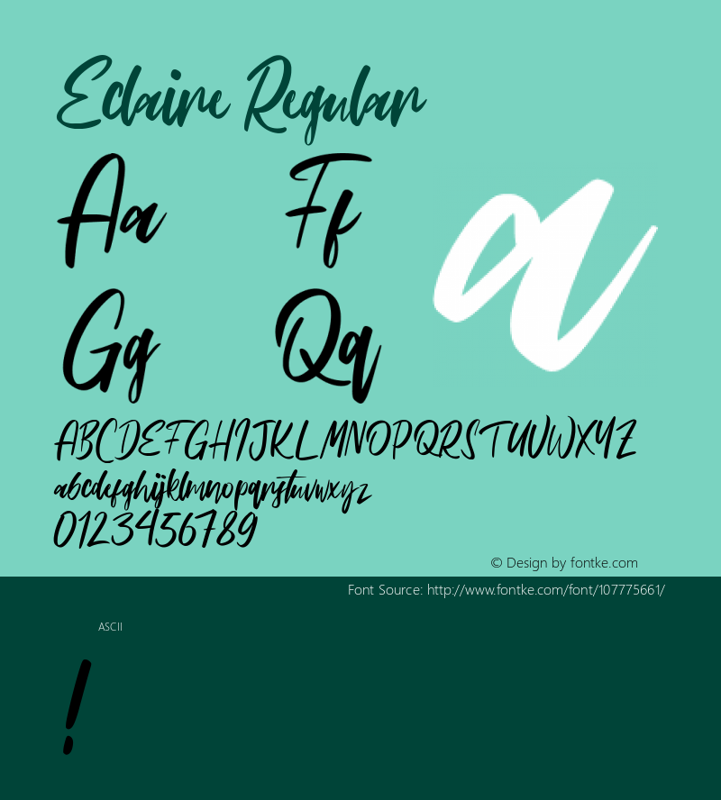 Eclaire Version 1.000 Font Sample