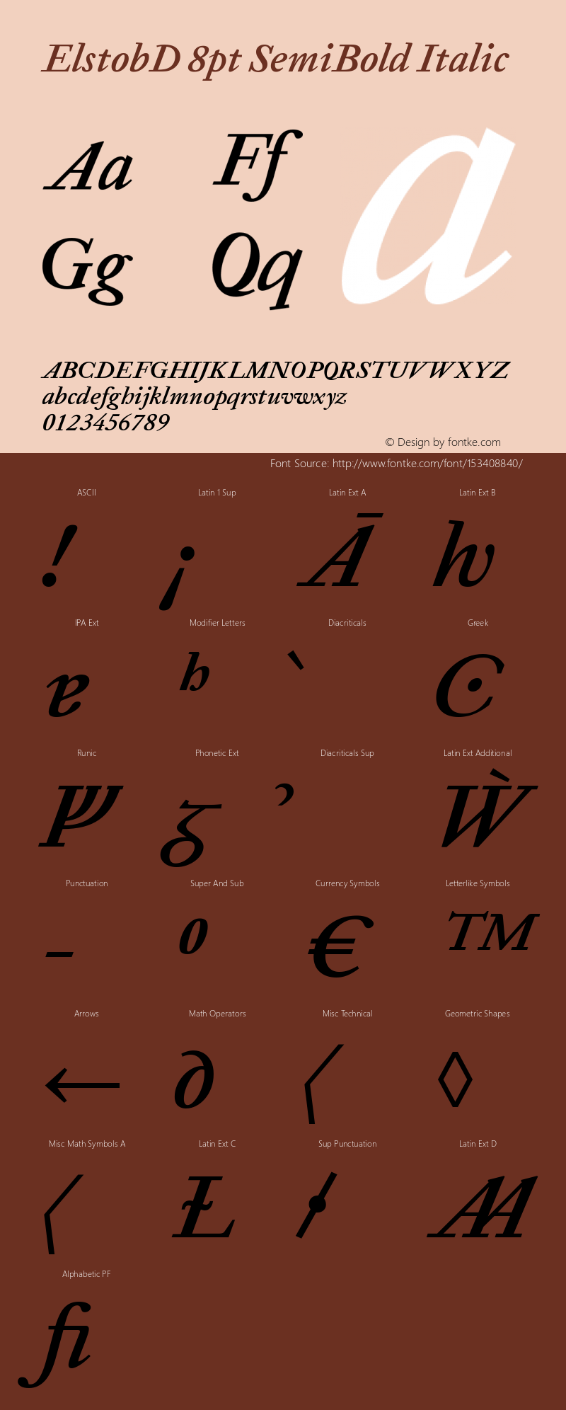 ElstobD 8pt SemiBold Italic Version 1.009; ttfautohint (v1.8.3) Font Sample