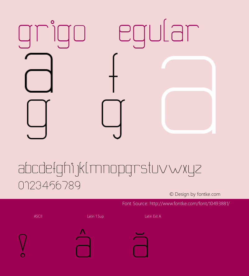 grigo Regular Version 001.000 Font Sample