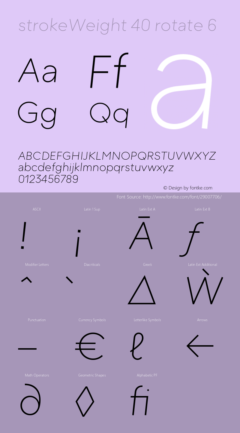 strokeWeight-040rotateR06 Version 1.007 Font Sample