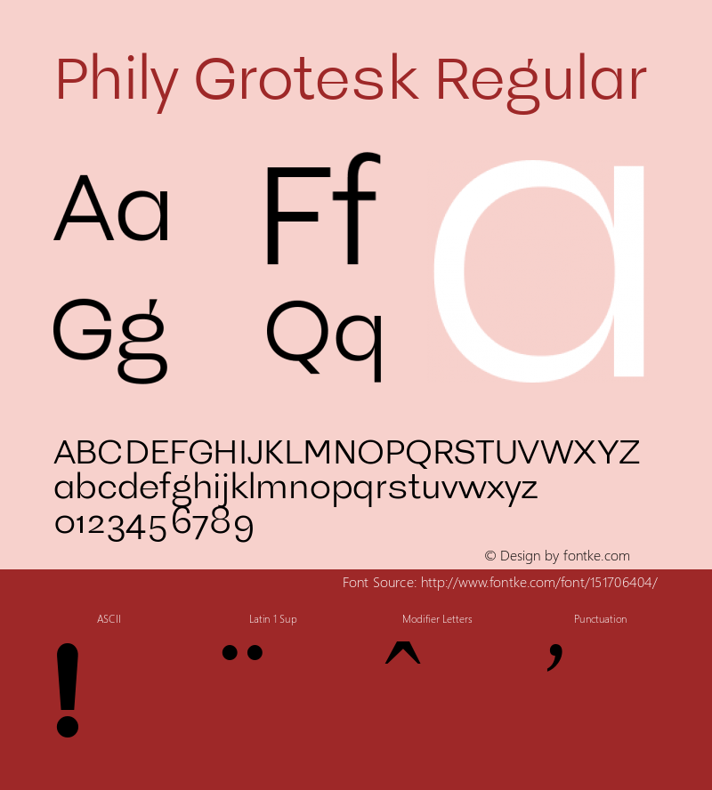 PhilyGrotesk-Regular Version 1.000 Font Sample