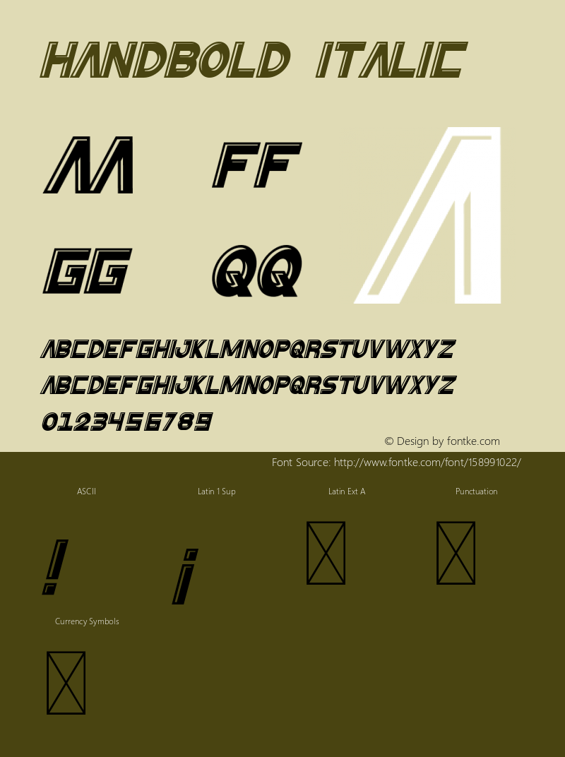 Handbold Italic Version 1.004;Fontself Maker 3.5.4 Font Sample