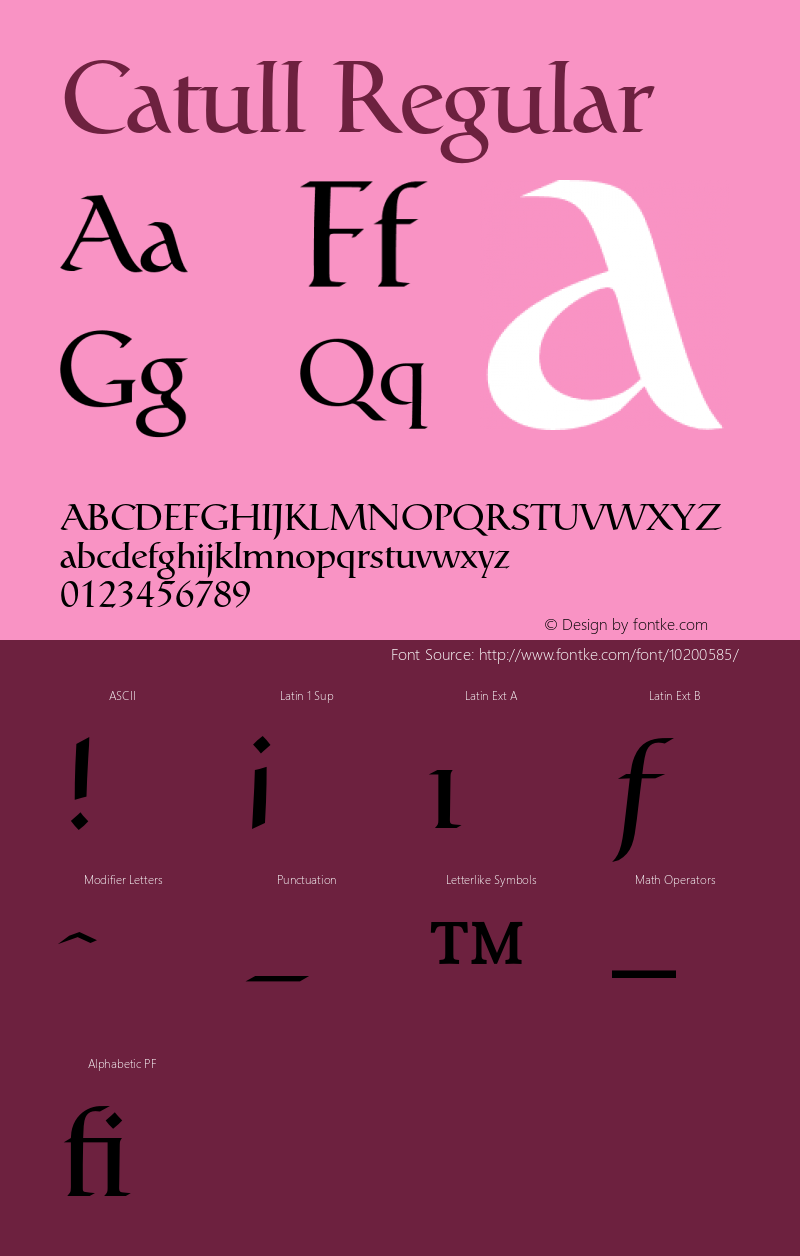 Catull Regular 001.000 Font Sample